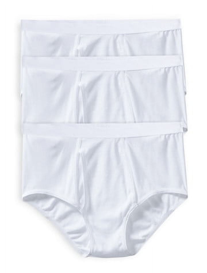 JC Penney Stafford Mens 6 Pack Full Cut White Cotton Briefs Underwear Size  40