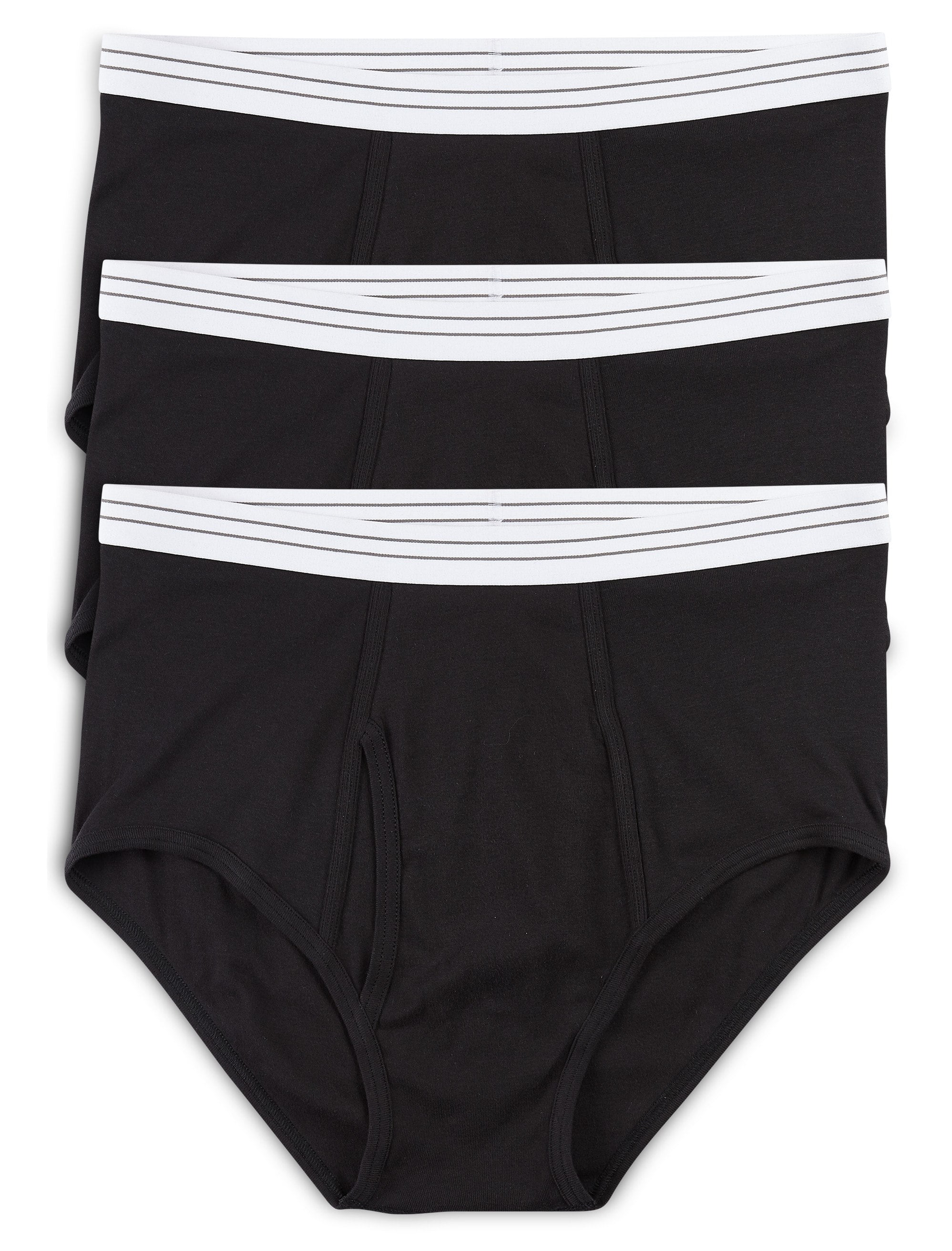 Harbor Bay by DXL Big and Tall Men's Color Briefs, Black, 4XL, Pack of 3