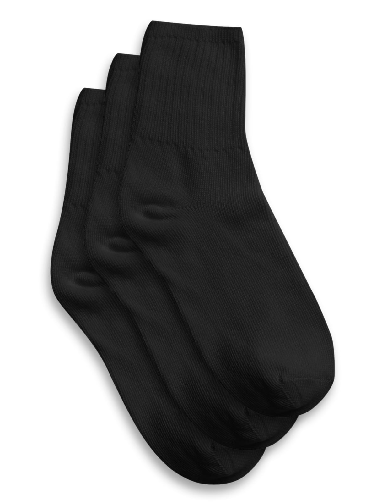 Harbor Bay by DXL Big and Tall Men's ExtraWide Crew Socks, Black, 1013, Pack of 3