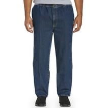 Harbor Bay by DXL Big and Tall Men's Full-Elastic Waist Jeans, Dark Stonewash, 5X Waist/32 Inseam