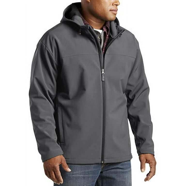 Harbor Bay by DXL Big and Tall Men's Hooded Bonded Fleece Jacket, Charcoal  Black, 2XL-TALL 