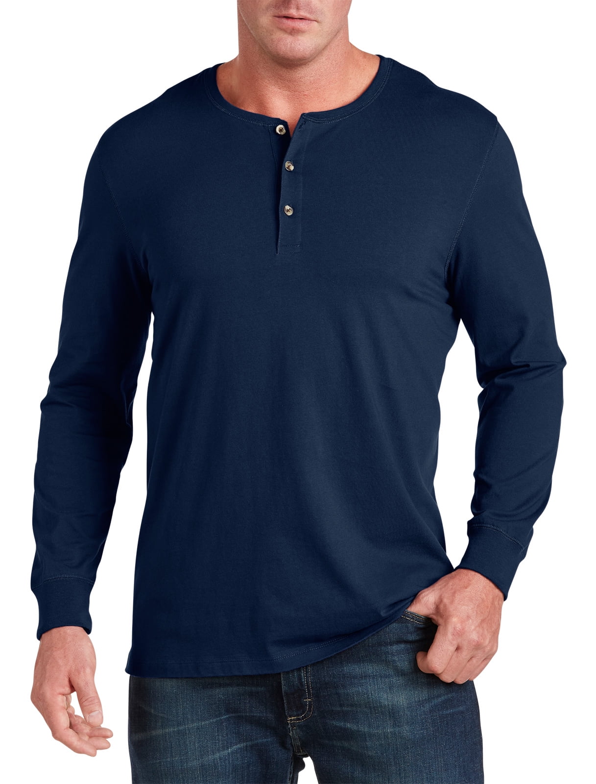 Harbor Bay by DXL Big and Tall Men's Long-Sleeve Wicking Henley Shirt ...