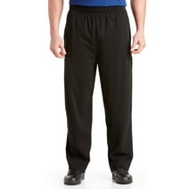 Harbor Bay by DXL Big and Tall Men's Open-Hemmed Jersey Pants, Black, 4X