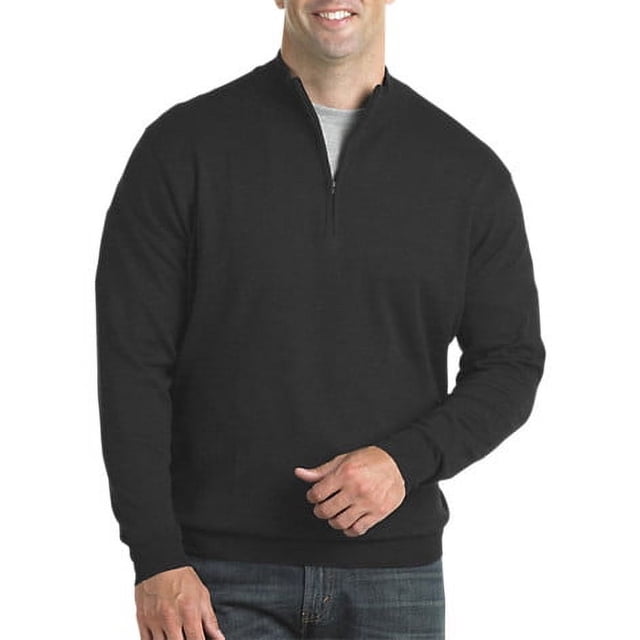 Harbor Bay by DXL Big and Tall Men's QuarterZip Pullover Sweater