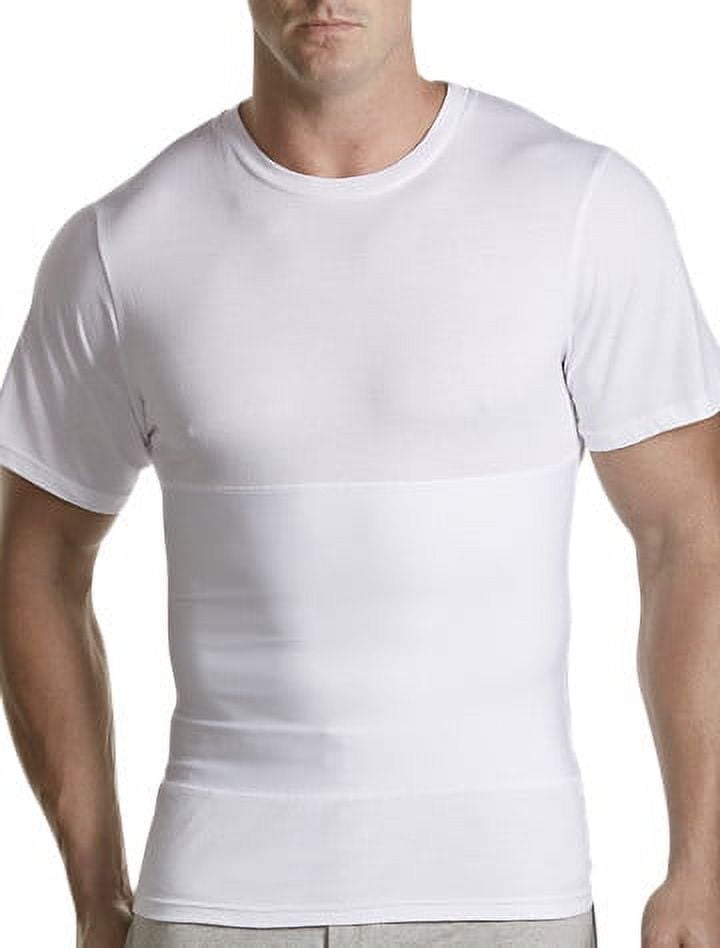 Harbor Bay by DXL Big and Tall Men's Shapewear Crewneck T-Shirt, White, 4XL  