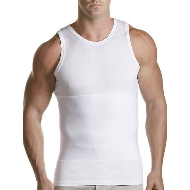Harbor Bay by DXL Big and Tall Men's Shapewear Tank T-Shirt, White, 3XL