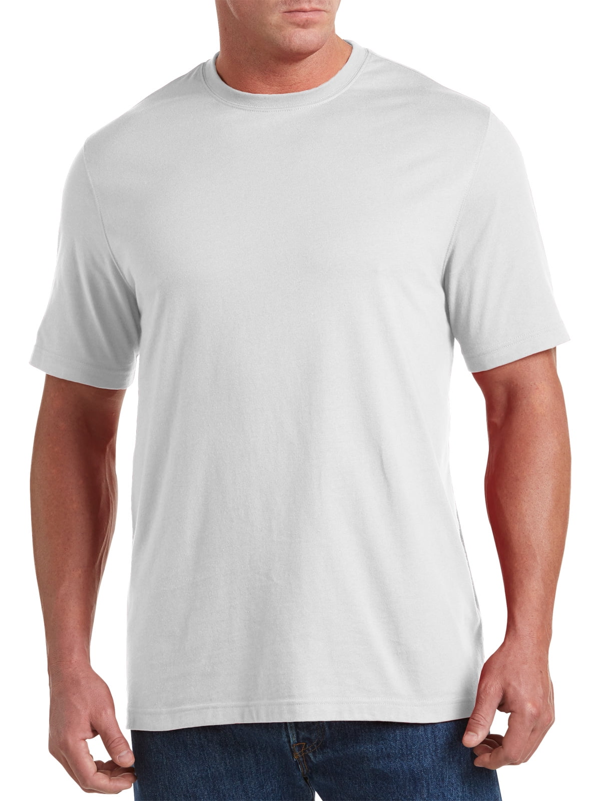 Harbor Bay by DXL Big and Tall Men's Wicking No Pocket Tee Shirt, White ...