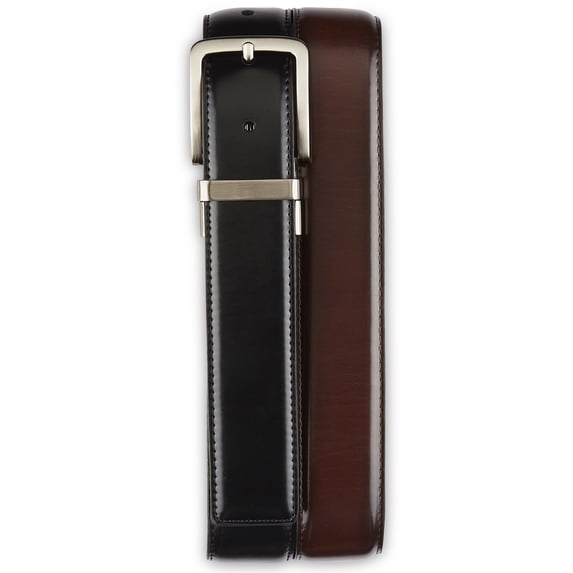 Harbor Bay by DXL Big and Tall Men's 35MM Reversible Stretch Belt, Black/Brown, 46/48