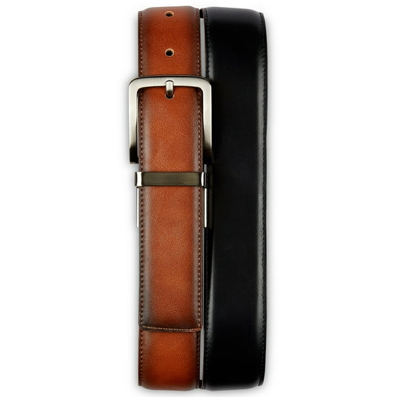 Harbor Bay by DXL Big and Tall Men's 35MM Reversible Stretch Belt, Tan/Black, 66/68