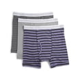 thumbnail image 1 of Harbor Bay by DXL Big and Tall Men's Assorted Boxer Briefs, Grey Stripe, 2X, Pack of 3, 1 of 8