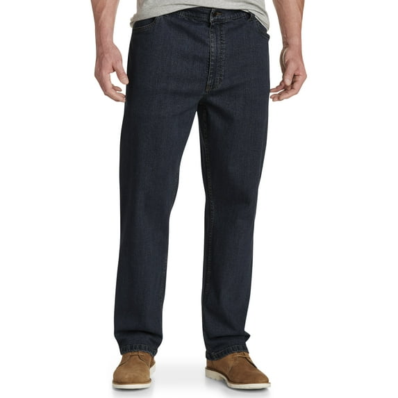 Harbor Bay by DXL Big and Tall Men's Athletic-Fit Jeans, Dark Rinse, 46W X 32L