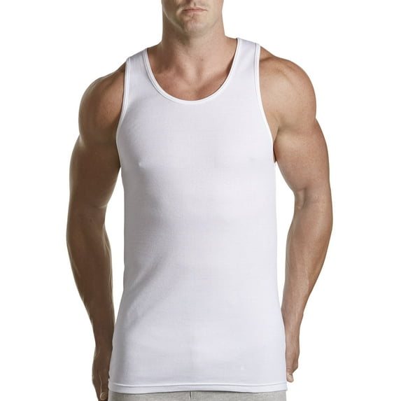 Harbor Bay by DXL Big and Tall Men's Athletic T-Shirts, White, 1XL, Pack of 3