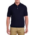 thumbnail image 1 of Harbor Bay by DXL Big and Tall Men's Banded-Bottom Pique Polo Shirt, Navy, 6XL, 1 of 3