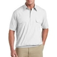 thumbnail image 1 of Harbor Bay by DXL Big and Tall Men's Banded-Hem Polo Shirt, White, 2X-Tall, 1 of 5
