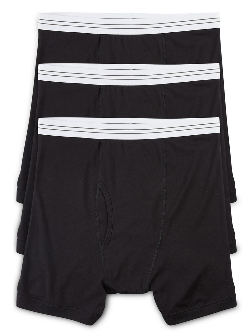 Harbor Bay by DXL Men's 4XL Big and Tall Boxer Briefs, Black, Pack