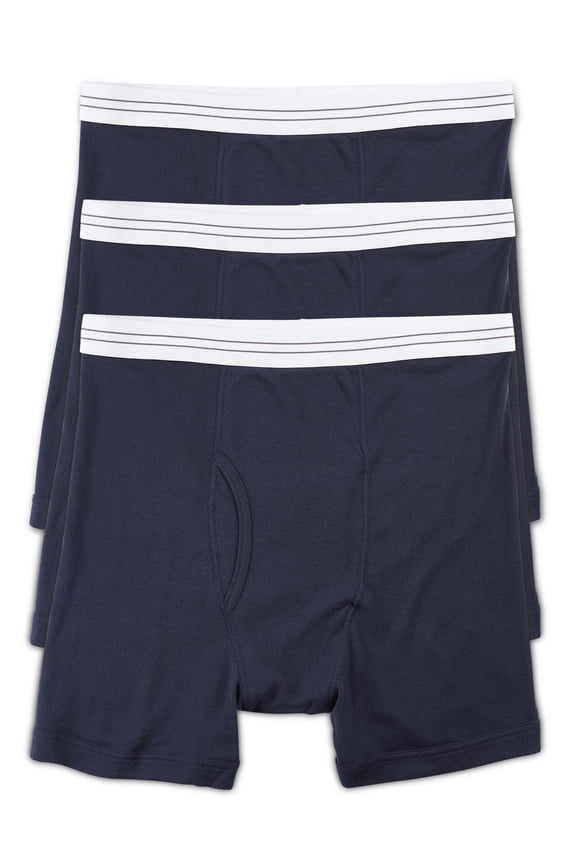 by DXL Big and Tall Men's Boxer Briefs, Navy, 3XL, Pack of 3
