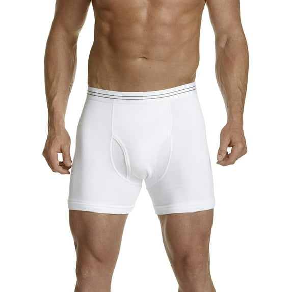 Harbor Bay by DXL Big and Tall Men's Boxer Briefs, White, 1XL, Pack of 3