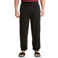 thumbnail image 1 of Harbor Bay by DXL Big and Tall Men's Cinched-Hem Jersey Pants Black, 6XLT, 1 of 7