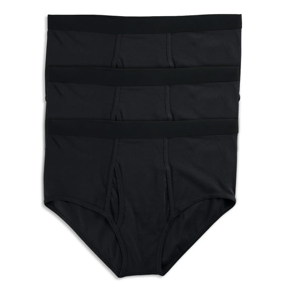 Harbor Bay by DXL Big and Tall Men's Color Briefs, Black, 3XL, Pack of 3