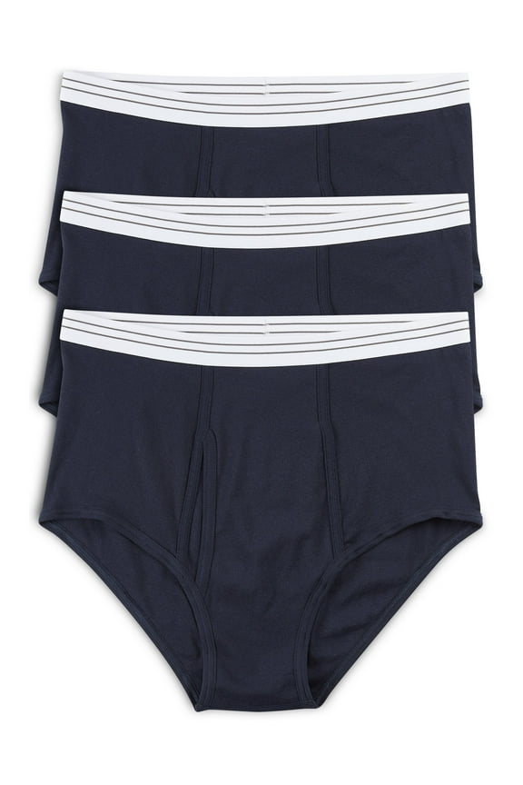 by DXL Big and Tall Men's Color Briefs, Navy, 4XL, Pack of 3