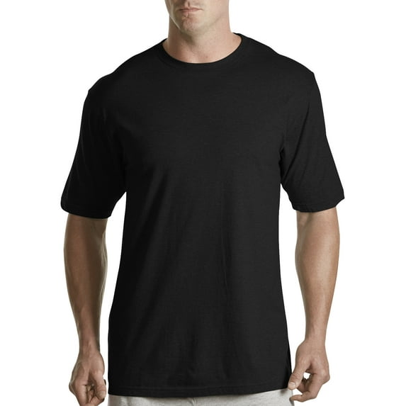 Harbor Bay by DXL Big and Tall Men's Color Crewneck T-Shirts, Black, 6XLTall, Pack of 3