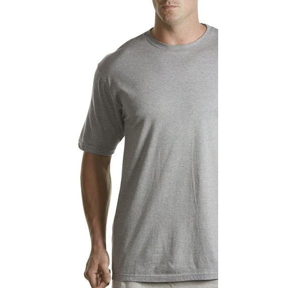 Harbor Bay by DXL Big and Tall Men's Color Crewneck T-Shirts, Grey, 8XL, Pack of 3