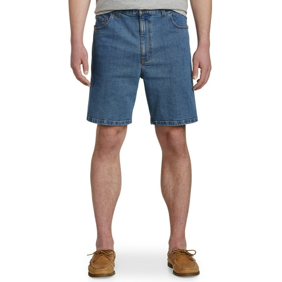 Harbor Bay by DXL Big and Tall Men's Continuous Comfort Denim Shorts, Medium Blue, 44 Waist