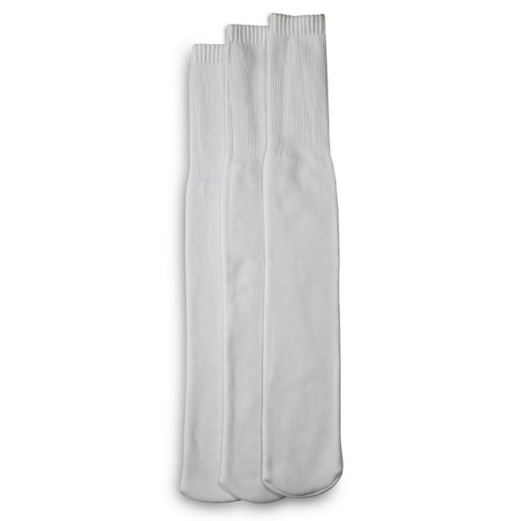 Harbor Bay by DXL Big and Tall Men's Continuous Comfort Tube Socks, White, Fits Sizes 13-16, Pack of 3