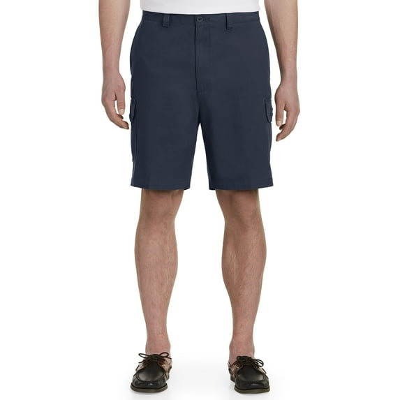 Harbor Bay by DXL Men's Big and Tall Big and Tall Men's Continuous Comfort Twill Cargo Shorts, New Navy, 48 Long
