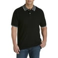 thumbnail image 1 of Harbor Bay by DXL Big and Tall Men's Contrast Piqu� Polo Shirt, Black/Grey/White, 5XL, 1 of 3