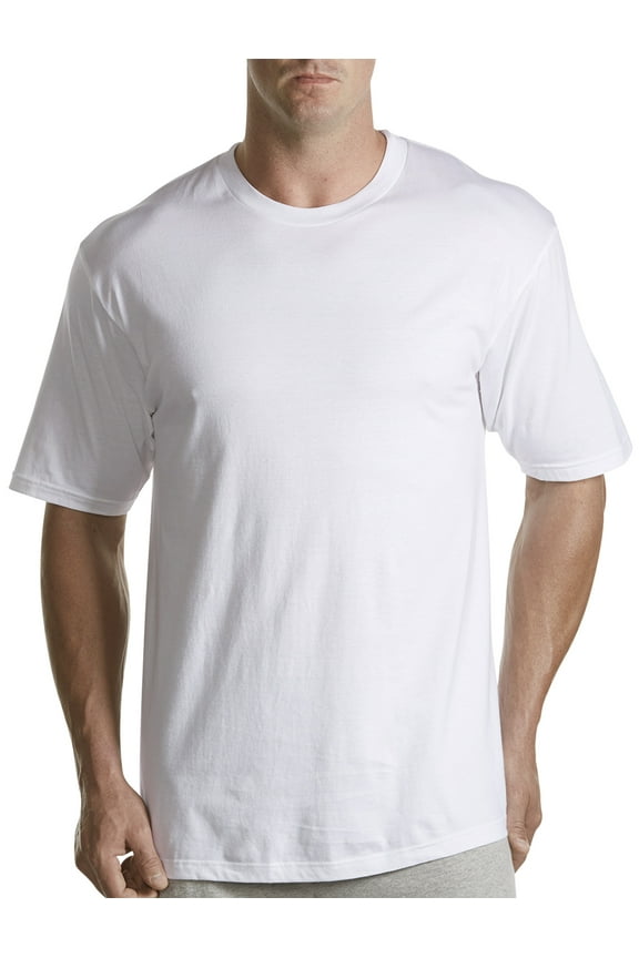 by DXL Big and Tall Men's Crewneck T-Shirts, White, 4XL, Pack of 3