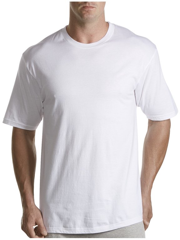 by DXL Big and Tall Men's Crewneck T-Shirts, White, 6XLTall, Pack of 3