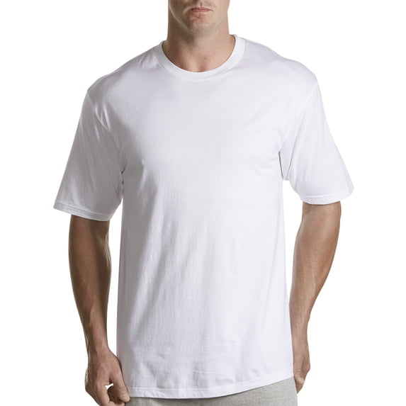 Harbor Bay by DXL Big and Tall Men's Crewneck T-Shirts, White, 7XLTall, Pack of 3