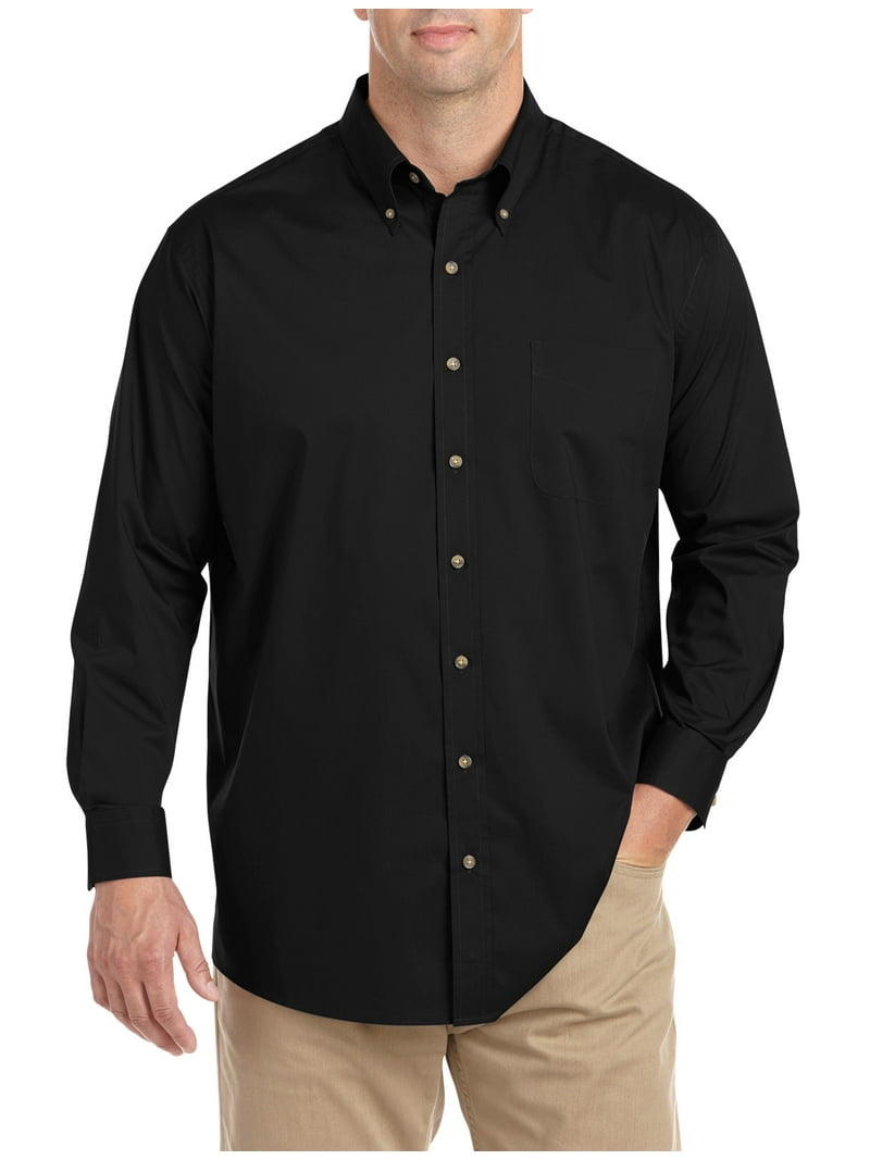 Harbor Bay by DXL Big and Tall Men's Easy-Care Solid Sport Shirt