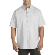 Harbor Bay by DXL Big and Tall Mens Easy-Care Solid Sport Shirt, White, 4XLT