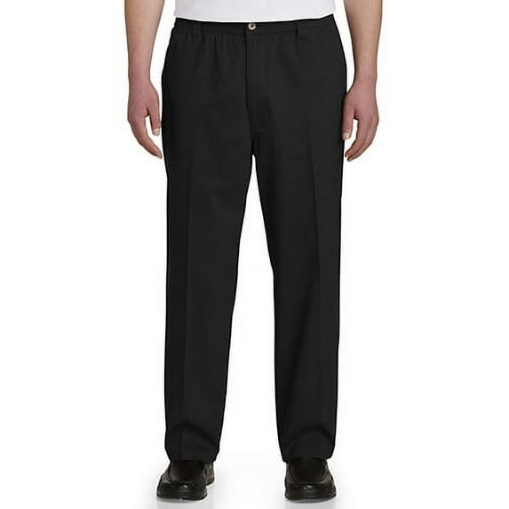 Harbor Bay by DXL Men's Big and Tall Big and Tall Men's Elastic-Waist Pants, Black, 1X, Regular Rise, 28 Inseam 1XL x 28