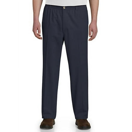 Harbor Bay by DXL Men's Big and Tall Big and Tall Men's Elastic-Waist Pants, Navy, 5X, Regular Rise, 28 Inseam 5XL x 28