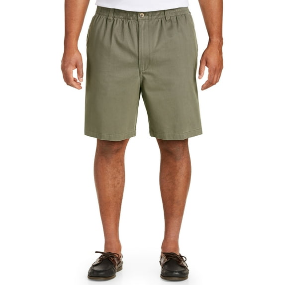 Harbor Bay by DXL Big and Tall Men's Elastic-Waist Shorts, Olive, 2X