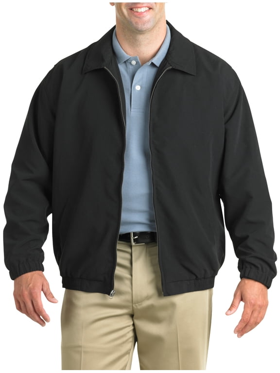 by DXL Big and Tall Men's Golf Jacket, Black, 3XL