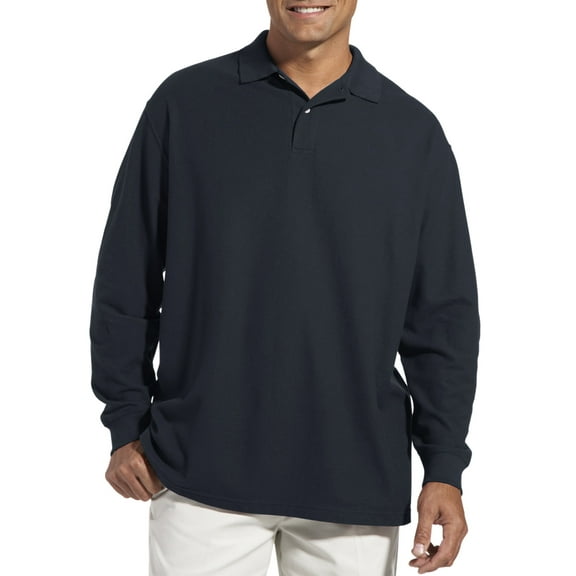 Harbor Bay by DXL Big and Tall Men's Honeycomb Pique Polo Shirt, Navy, 6XL