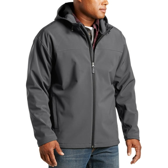 Harbor Bay by DXL Big and Tall Men's Hooded Bonded Fleece Jacket, Charcoal Black, 2XL