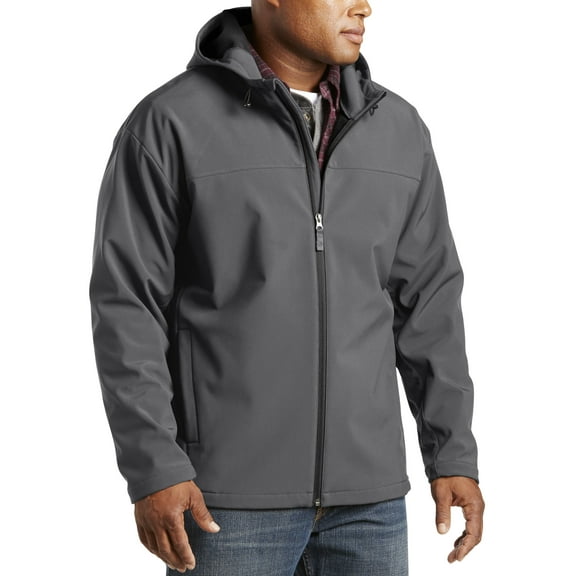 Harbor Bay by DXL Big and Tall Men's Hooded Bonded Fleece Jacket, Charcoal Black, 3XL