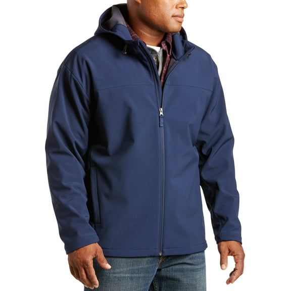 Harbor Bay by DXL Big and Tall Men's Hooded Bonded Fleece Jacket, Navy Charcoal, 6XL