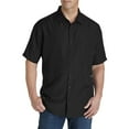thumbnail image 1 of Harbor Bay by DXL Big and Tall Men's Microfiber Comfort Grid Sport Shirt, Black, 4XLT, 1 of 6
