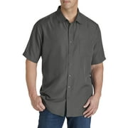 Harbor Bay by DXL Big and Tall Men's Microfiber Comfort Grid Sport Shirt, Castle Rock, 5XLT