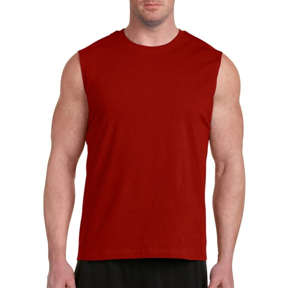 Harbor Bay by DXL Big and Tall Men's Moisture-Wicking Muscle T-Shirt, Red, 4XLTall