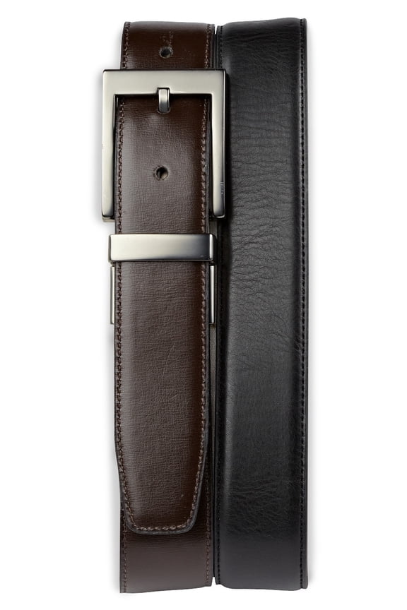 by DXL Big and Tall Men's Reversible Leather Dress Belt, Black/Brown, 54/56