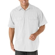 Harbor Bay by DXL Big and Tall Mens Short-Sleeve Co-Pilot Sport Shirt, White, 3XL-Tall