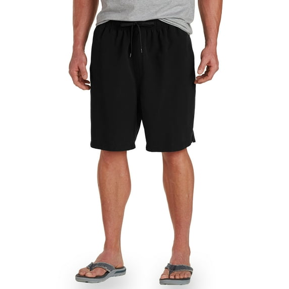 Harbor Bay by DXL Big and Tall Men's Solid Microfiber Swim Trunks, Black, 3X