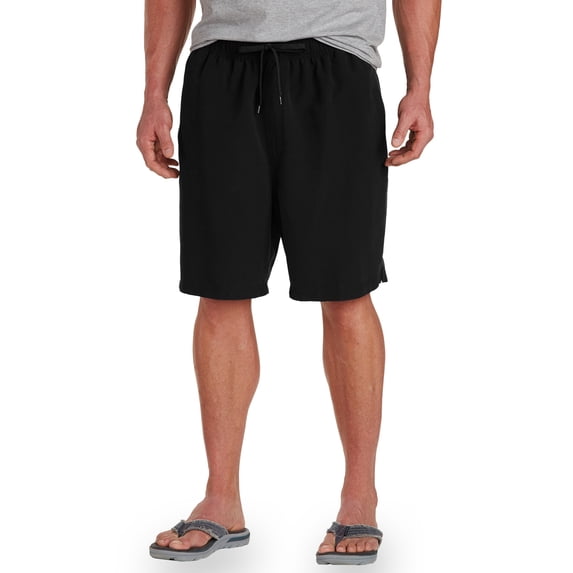 Harbor Bay by DXL Big and Tall Men's Solid Microfiber Swim Trunks, Black, 6X